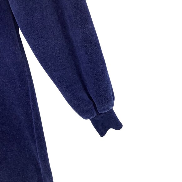 Lacoste Women's Blue Velour Polo Long Sleeve Dress Size 14 - Picture 2 of 6